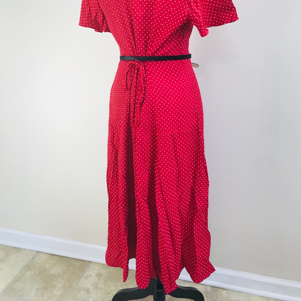 Vintage Retro 50s 60’s Shirtdress Red Polka Dot 14 - Picture 8 of 8